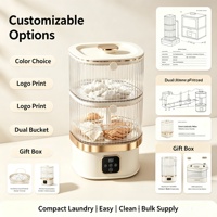 Lave-linge/sécheuse portable mini USB semi-automatique à chargement par le haut, double couche, tout-en-un, avec moteur sans balais