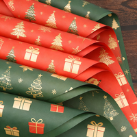 Kertas Pembungkus Natal Berkualitas Tinggi yang Dapat Disesuaikan dengan Desain Pohon, Salju, & Bunga, Kertas Kerajinan Cetak Digital