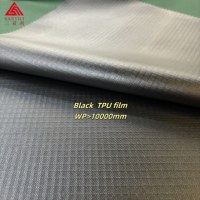 500D Ripstop Polyester Oxford Noir TPU Membrane Laminée Étanche WP>10000mm Stretch pour Rideau Vêtement Voiture Largement Convient