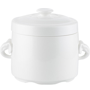 หม้อเซรามิกสองหูพร้อมฝาปิด ขนาด 1.5 ลิตร สำหรับทำซุปรังนก ใช้ในโรงแรม - Product Image 5