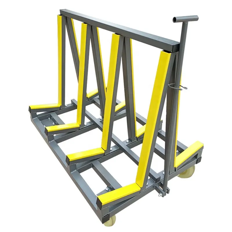 500kg Portable Glass Transport Rack Board Storage Trolley Steel Trolley Cart Glass Carry Cart for Sheet Material