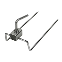 Fourchettes de rôtissoire métalliques pour barbecue, tiges carrées de 3/4 po, résistantes à la chaleur du charbon de bambou, accessoires de cuisine extérieure pour barbecue