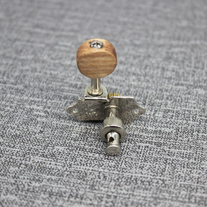 Handgefertigte silberfarbene 2R2L Gitarren-Stimmwirbel mit Holzgriff für Ukulele und <span class=keywords><strong>4</strong></span>-saitige Gitarre - Product Image 3