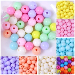 Cuentas de Plástico ABS Rosa Intenso Estilo Barbiecore, Cuentas Redondas de Plástico para Hacer Joyería, Suministros para Decorar Bolígrafos - Product Image 4