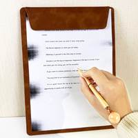 Vente en gros de fournitures de bureau logo personnalisé bouton magnétique A4 en cuir PU dossier de présentation Clip Documents dossier magnétique Menu Pad