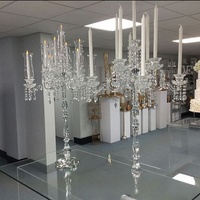 Candélabre mural en cristal 9 branches 110/125 cm, idéal pour mariages, Noël, centres de table, événements et fêtes – Écologique et très demandé