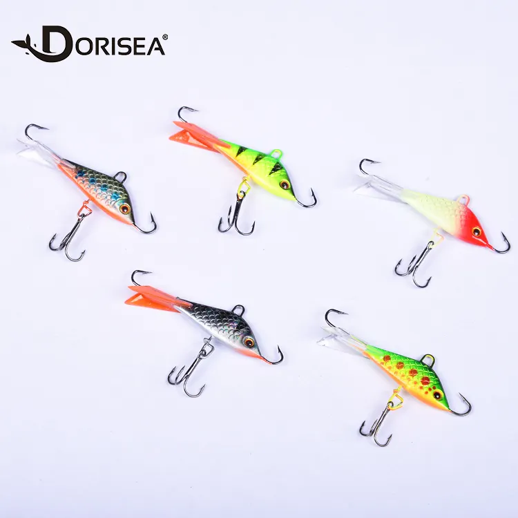 DORISEA 50mm y 7,5g de hielo Plantilla de Metal plomo Vertical girar lentejuelas Spinner cebo gancho de pesca señuelo