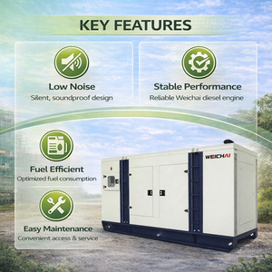Generatore Diesel Silenzioso WPG41L13 30kW (Prime) 41kVA (Standby) per Alimentazione <span class=keywords><strong>di</strong></span> Emergenza in Fabbriche, Magazzini, Uffici e Ospedali - Product Image 1