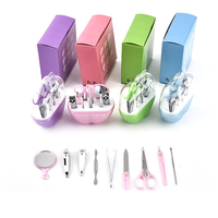Kit de manucure professionnel en gros avec étui, ciseaux à ongles Apple, outils de voyage, coupe-ongles 8 pièces en acier inoxydable