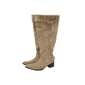 Bottes de cowboy rétro pour femmes, design unique, talon épais, bottes souples à fermeture éclair arrière, bout pointu, style montant pour l'hiver - Product Image 5