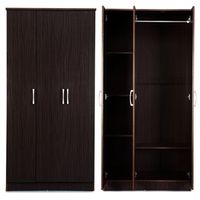 Nouvelle Armoire de Chambre Moderne à 4 Portes en Laminé Noir avec Miroir, Fermeture Douce, Écologique, pour Hôtels, Appartements et Écoles
