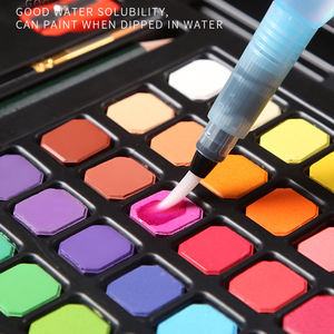 XinyiArt – ensemble de 48 couleurs Premium, peinture à l'eau solide, pinceaux à eau, Kits d'<span class=keywords><strong>aquarelle</strong></span> avec boîte en métal <span class=keywords><strong>pour</strong></span> adultes débutants - Product Image 3