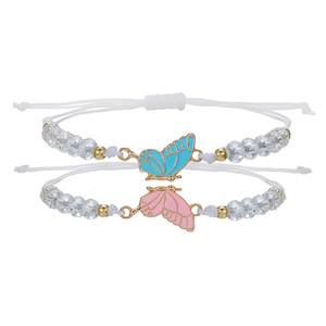 Woven Butterfly Beaded <b>Bracelet</b> <b>Couple</b> Best Friend Jewelry Unisex Anniversary Gift Fashion <b>Bracelets</b> Multicolor Set - Product Image 5