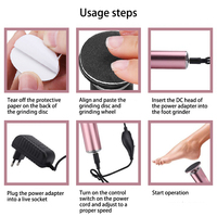 Queenail Ponceuse Électrique Professionnelle pour Pédicure, Kit de Râpe à Pieds, Éliminateur de Callosités, Design Tendance, Portable, Manche en Plastique, USB