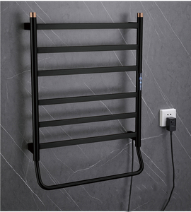 Scaldasalviette da Bagno a Parete in Acciaio Inox Cromato, Design Moderno, <span class=keywords><strong>Dimensioni</strong></span> 55x51x11cm, 220V 24W - Product Image 2