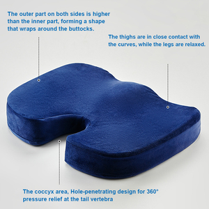 Top Selling <strong>U</strong>-Shaped Memory Foam Gel <strong>Pillow</strong> Non-Slip Cool Relief Seat Cushion with Suede Surface Lumbar <strong>Pillows</strong> &amp; Seat Cushions - Product Image 3