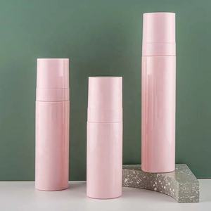 60ml <span class=keywords><strong>80ml</strong></span> 100ml Pet mỹ phẩm sương chai rỗng màu hồng với phun và bơm Cap cho các loại kem và mặt nạ - Product Image 4