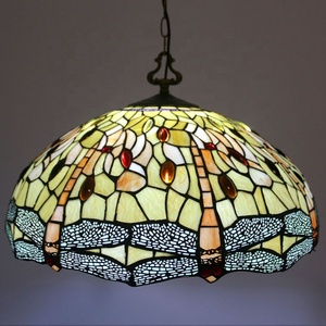 Lámpara Colgante Estilo Tiffany LongHuiJing con 3 Luces y Pantalla de 20 Pulgadas, Pantalla de Lámpara Hecha a Mano y Personalizada - Product Image 5