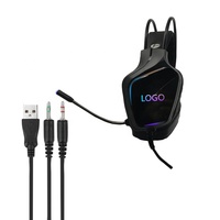 Headset Gaming Dynamic Driver, Mic, Lampu LED, Kabel, untuk PC, Ponsel, DJ, Perjalanan, Tahan Air IPX-4, Harga Pabrik