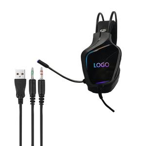 <span class=keywords><strong>Venta</strong></span> de fábrica Auriculares para juegos Auriculares con micrófono Luz LED sobre la oreja Auriculares con cable para combinaciones de juegos de PC - Product Image 2