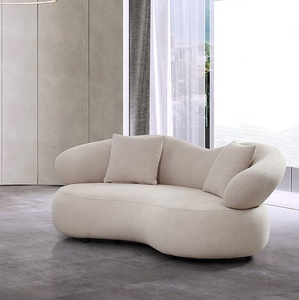 Juego de sofás modernos italianos para sala de estar, sofá de <span class=keywords><strong>tela</strong></span> <span class=keywords><strong>Beige</strong></span> con sofá otomano de 3 + 2 + 1 plazas, sofá seccional para Hotel y Villa - Product Image 3