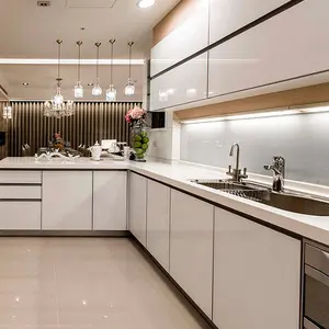 2021新产品创意pvc板厨柜设计厨房家具小型现代厨柜销售