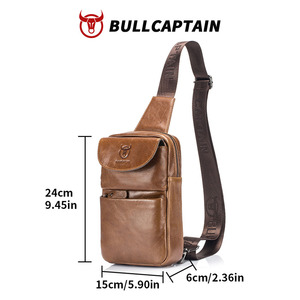 กระเป๋าคาดอก BULLCAPTAIN FISHON แบบสะพายข้าง กระเป๋าวิ่ง กระเป๋าสะพายไหล่ กระเป๋ากีฬา กระเป๋าหนังแท้สั่งทำพิเศษสำหรับผู้ชาย - Product Image 6