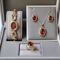 Ensemble de 5 montres élégantes pour femmes en alliage à quartz, montres de loisirs à la mode, options de coffrets cadeaux en gros