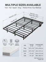 Lit double en fer avec éclairage, cadre de lit simple pour chambre à louer, lit en fer de 1,9 mètre ou 2 mètres pour chambre principale à domicile