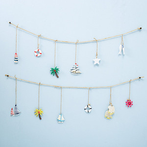 Articoli decorativi mediterranei Hailan, mini reti da pesca per la casa, stelle marine, pesciolini, ancora per barche, timoniere, salvagenti, pe - Product Image 5