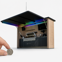 Cuisine extérieure modulaire avec barbecue, éclairage LED RGB, résistante aux intempéries, îlot de cuisine de luxe pour patio, évier, robinet, marbre