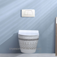 Yesson sanitaire mur accroché cuvette de toilette ensemble Design moderne à la main en céramique maroc décalcomanie papier brevet salle de bain lavabo