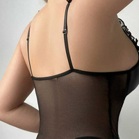 Piyama Vest Tidur Wanita Eropa Amerika Prancis Mewah Ringan Seksi Bahan Polyester Renda Tipis Ukuran XL Gaya Pure Desire Set Pakaian Dalam Erotis