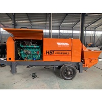 Pompe à béton sur remorque 2026 avec moteur diesel compact, productivité 8 m³/h, portée verticale 20 m, portée horizontale 60 m
