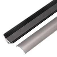 Profilé LED de montage en coin T5 noir 16x16mm avec CRI élevé 90, dimmable, diffuseur en PC
