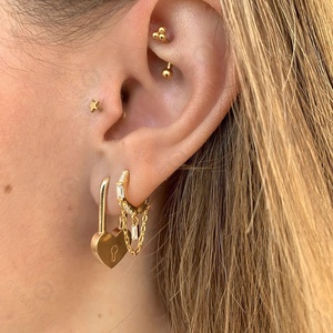 Gemnel aro-pendientes <span class=keywords><strong>de</strong></span> <span class=keywords><strong>plata</strong></span> <span class=keywords><strong>de</strong></span> primera ley y Circonia cúbica para mujer, aretes pequeños, <span class=keywords><strong>plata</strong></span> esterlina 925, Circonia cúbica, zirconia, circonita, zirconita, color dorado, baguette - Product Image 2