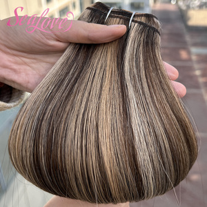 <span class=keywords><strong>Capelli</strong></span> Umani Remy Lisci Naturali da 14 Pollici con Trama Annodata a Macchina, Doppia Trama, Colore Personalizzato, Cuticole Allineate - Product Image 1
