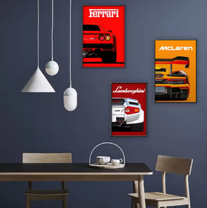 Cuadro de Arte Acrílico de Estilo Moderno, Impresiones de Coches Deportivos en HD con Marco Negro para Decoración del Hogar y Sala de Estar - Product Image 3