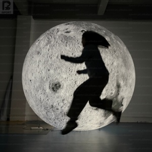 Ballon lunaire géant gonflable en PVC hermétique de 2m, 3m, 4m, modèle personnalisé de la Lune avec LED, inspiré des neuf planètes - Product Image 2