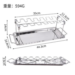 Parrilla Plegable de Acero Inoxidable para Piernas de Pollo, Rejilla Multifuncional Portátil para Asar al Aire Libre - Product Image 5