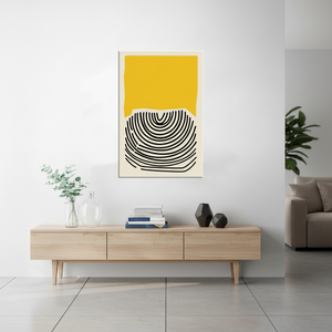 Modern Abstract Yellow Black Geometric Canvas Print - Sleek Wall Decor,<b>WRAPPED</b> CANVAS - Product Image 3