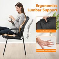 Chaise de bureau ergonomique à dossier moyen avec structure en fer, design traditionnel, pour bureau à domicile, chambre, salle à manger, salon, entrée d'hôtel