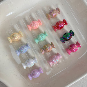 Cuentas de Acrílico de Color Sólido, Electrochapadas, con Orificio Recto, para Decoración del Cabello, Lazos para el Cabello, Cadenas para Teléfono - Product Image 3