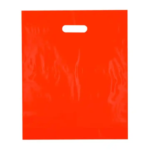 Sacs cadeaux de luxe personnalisés sac à provisions biodégradable en plastique PE-BD blanc noir poignée découpée sacs d'emballage de remerciement vente en gros - Product Image 2