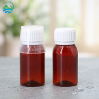 Bouteille en plastique PET ambrée pour sirop contre la toux 180 ml, flacon de médicament liquide pour soins de santé avec bouchon inviolable et gobelet doseur