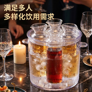 Ensemble chauffe-vin Twin Swords en PP transparent, résistant aux chutes, pour service de boissons domestiques, avec tasses et pot - Product Image 3