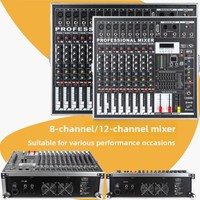 Console de mixage 8 canaux tout-en-un avec amplificateur intégré, système de sonorisation pour scène extérieure avec microphones sans fil