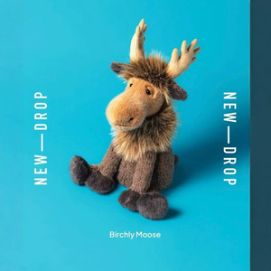 Peluche Navideño de <span class=keywords><strong>Ciervo</strong></span> Indigo <span class=keywords><strong>Canadiense</strong></span> de Edición Limitada JC Birch, con Material de Poliéster y Relleno de Algodón PP, Diseño de Alce - Product Image 1