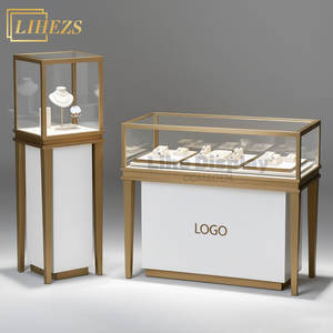 Vitrina de Joyería de Acero Inoxidable con Iluminación LED y Cajones, Diseño Ecológico y Moderno para Joyerías - Product Image 1