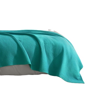 <span class=keywords><strong>Plaid</strong></span> en coton jacquard brodé 100 % coton, confortable <span class=keywords><strong>et</strong></span> douillet, tissé pour toutes les saisons, couleur turquoise - Product Image 1